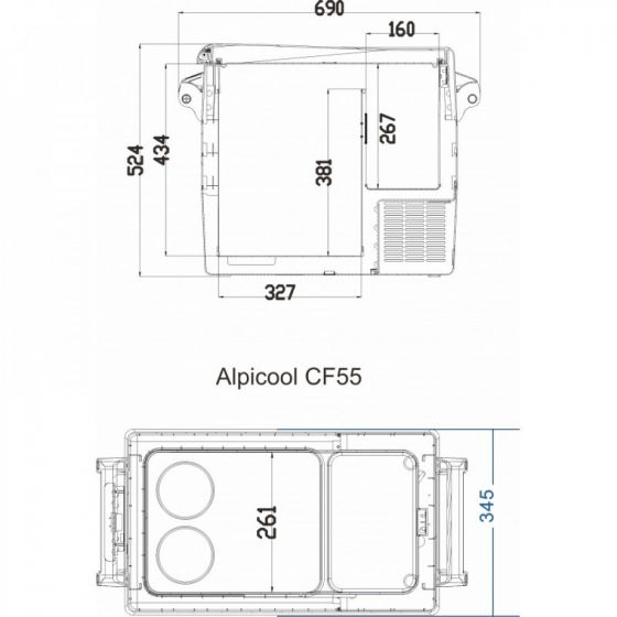 Автохолодильник Alpicool CF55 (12/24)